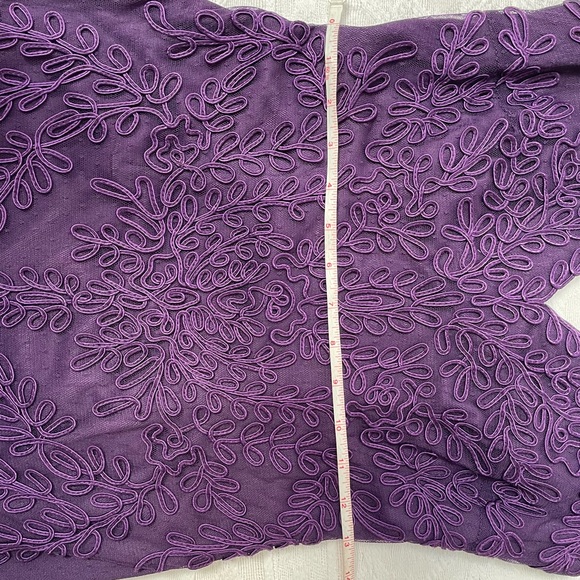 Cachet Purple Embroidered Tulle Trumpet Gown - Picture 15 of 16